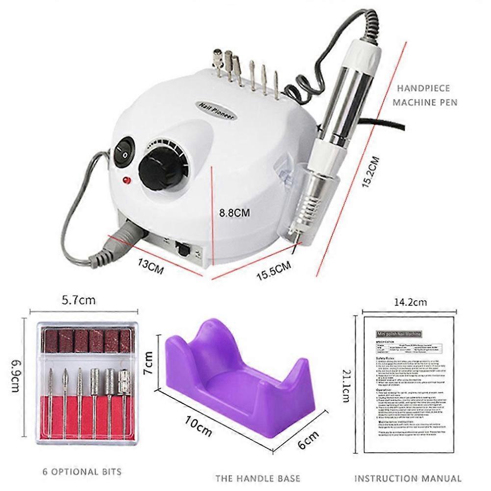Electric Pen Type Manicure Polisher Pro Manicure Machine Apparatus for Manicure Pedicure Kit Electric Nail File -EU Plug