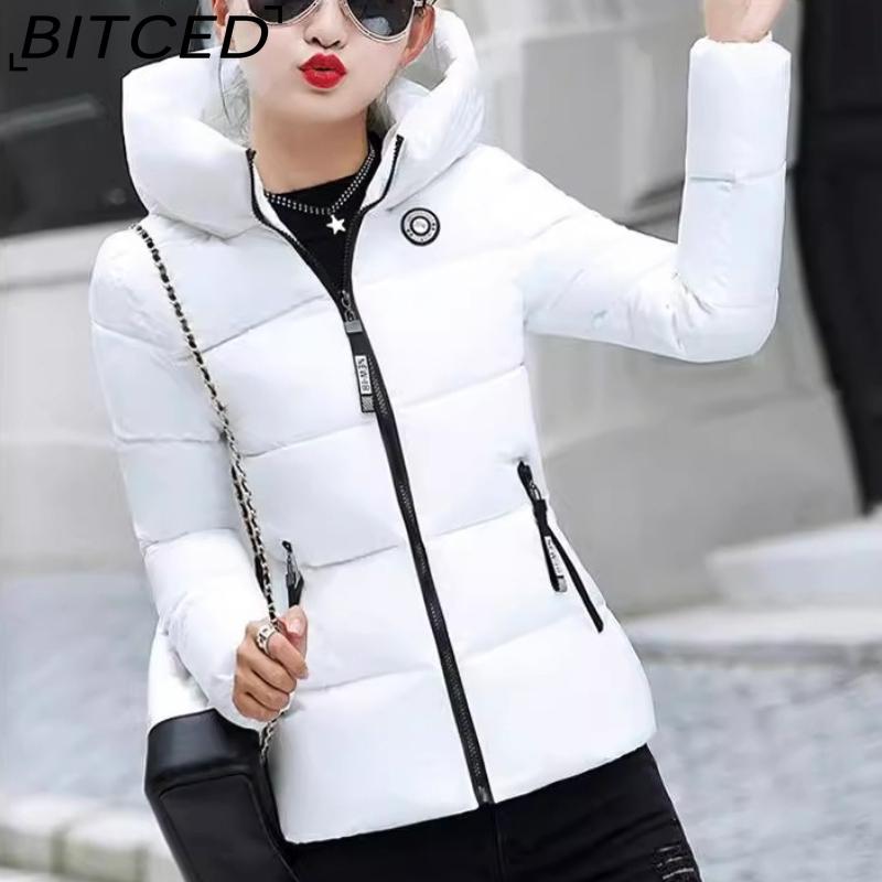 

BITCED Plus Size Winter Slim-Fit Women s Down-Filled Cotton Jacket - Short-Length Quilted Coat for Flattering Silhouette 5XL белый