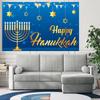 Happy Hanukkah Backdrop Food Glitter Lampstand Family Party Decoration Background Photography Kid Photo Studio Props