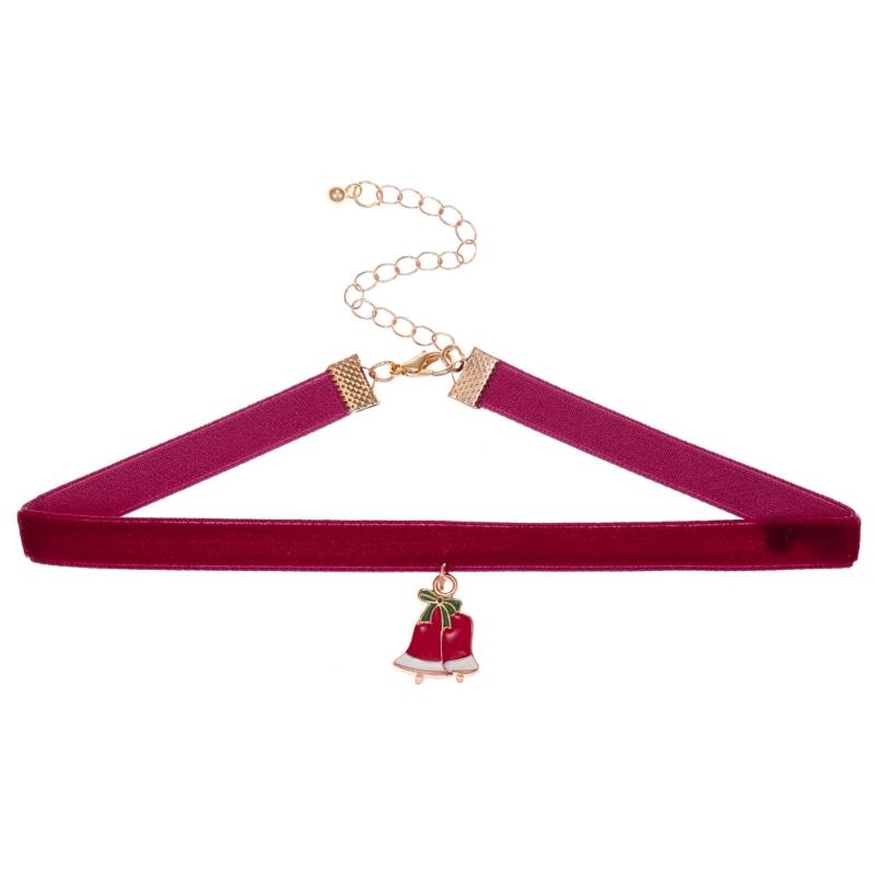 Рождественские Колокольчики Снежинки Бархатный Ошейник Ожерелье Винтажное Темперамент Чокер