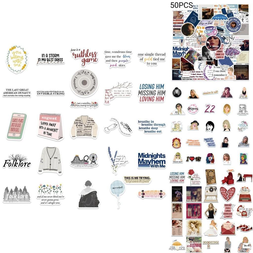 Taylor Swift Music Album Stickers Waterproof Diy For Luggage Guitar Skateboard Phone Case Water Bottle