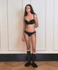 VINAJ Big Button Long Ribbon Low Bikini Panties (Black)