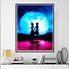 Disney Diamond Painting Elsa and Anna Silhouette Art 5D DIY Rhinestone Diamond Embroidery Cross stitch Home and Wedding Decoration