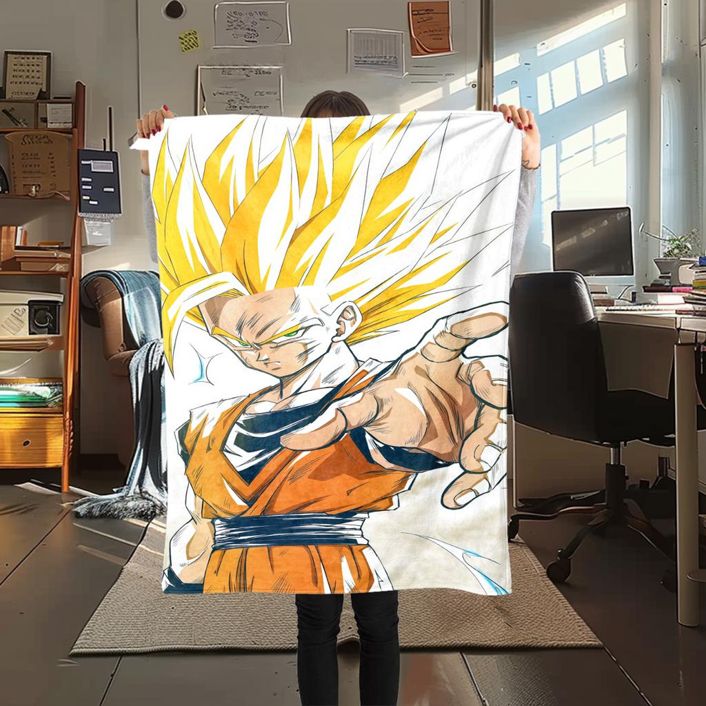 1 Stück Vegito Aufdruck Flanelldecke, Hohe Qualität für alle Jahreszeiten, Heimdekoration, Wärme und Komfort, Perfekt für Weihnachtsgeschenke