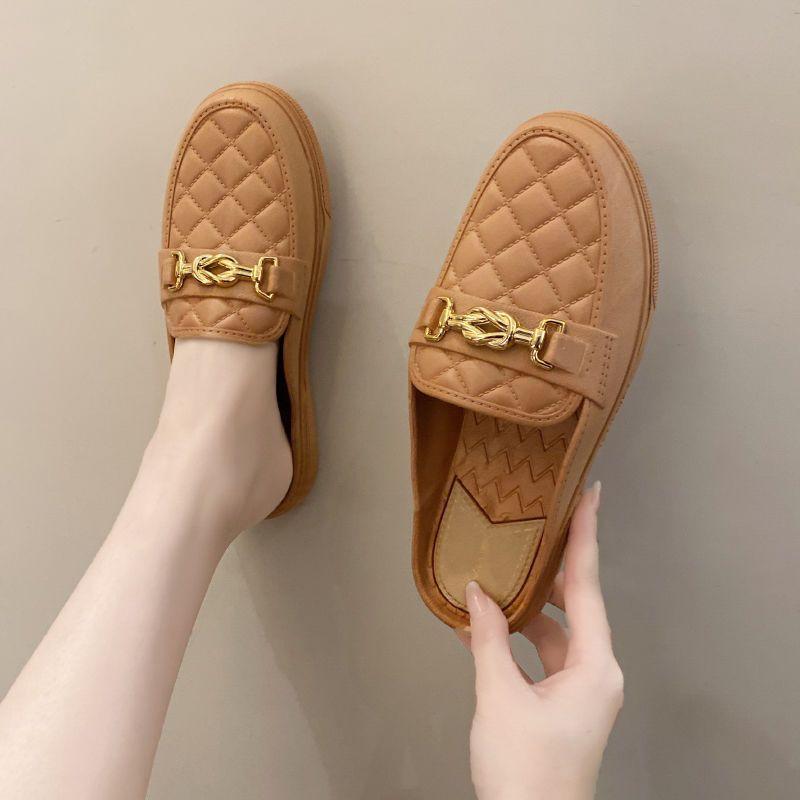 

Женские полудрагоценные сандалии, женская обувь для ленивых с одной педалью, нескользящие водонепроницаемые нескользящие тапочки на плоской подошве, обувь 40