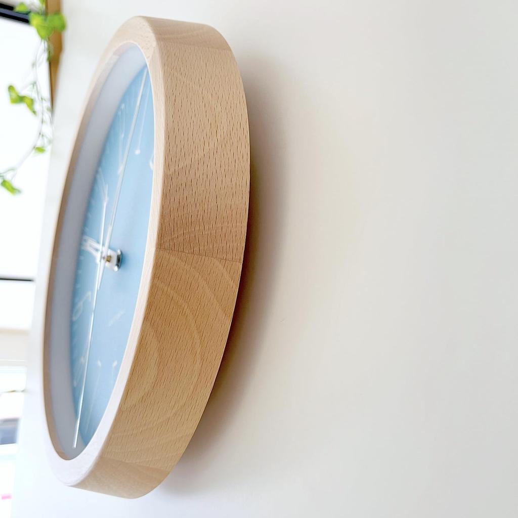 KATOMOKU Muku Clock 21 Light Blue Wall Clock with Continuous Second Hand Radio km-141LBRCS 278mm (SKP Clock)
