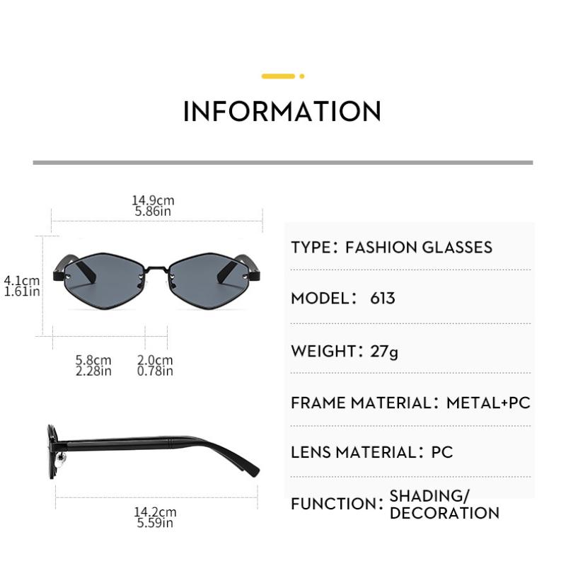 Women's sunglasses, men's and women's retro polygonal metal sunglasses