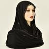 Rhinestone Modal Cotton Jersey Hijab Scarf For Women Stretch Shawl Plain Muslim Headband Fashion Solid Color Long Muffler