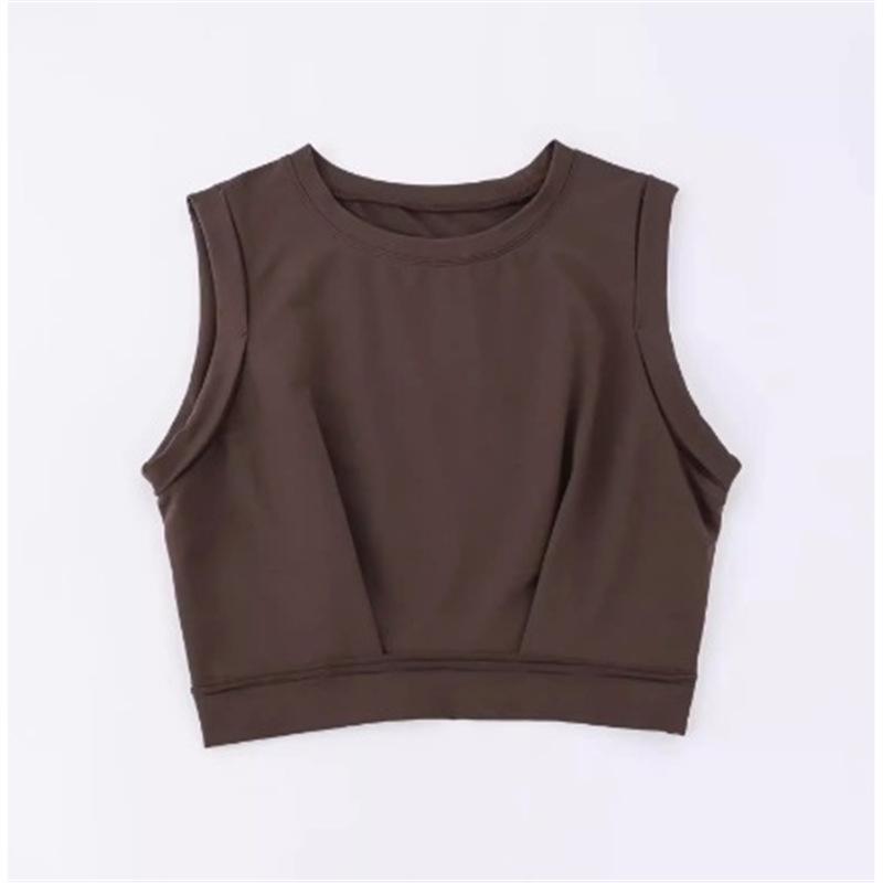 

Женская свободная спортивная майка без рукавов – для йоги, бега, фитнеса, накидка для лета S (95-110 lbs) темно-коричневого