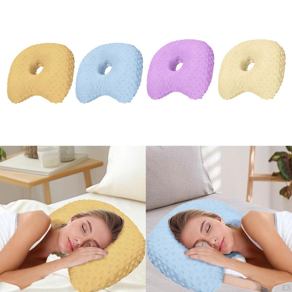 Ear Piercing Pillow Donut Washable Soft Multipurpose Relaxation Side Sleepers with A Hole