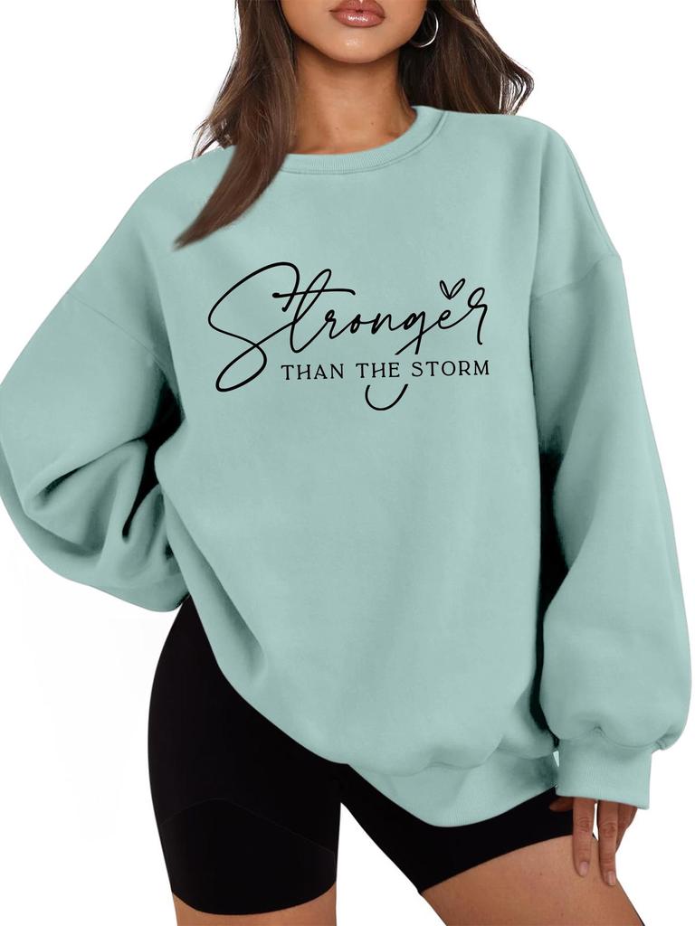 Stronger Than the Storm Women's Plush Hoodie - Thickened Warm Autumn/Winter Style