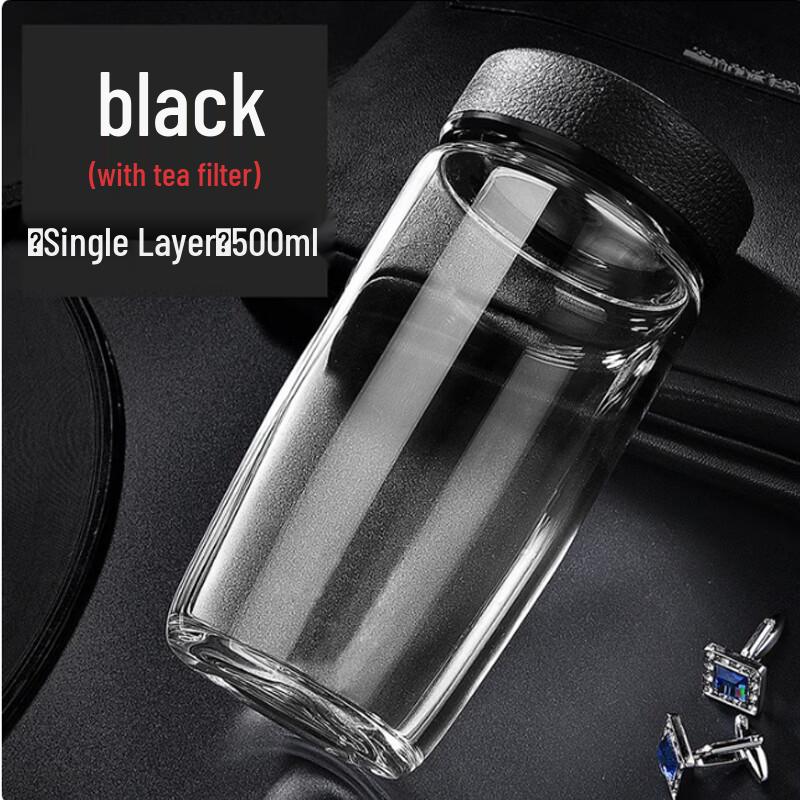 MINGHUI Borosilicate Glass Travel Mug with Filter 500ml
