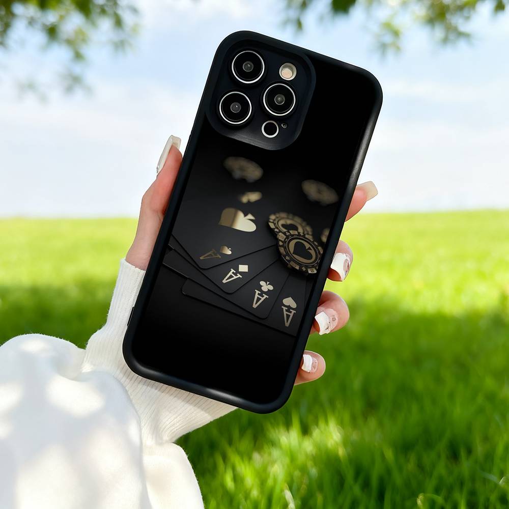Playing Cards Silicone Soft Phone Case For IPhone 17 16 15 14 13 12 11 Pro Max Plus 16E Shockproof Back Cover