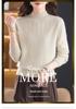 Women's Thickened Cashmere Sweater - Autumn/Winter New Style, Half-High Collar, Warm Wool Base Layer.