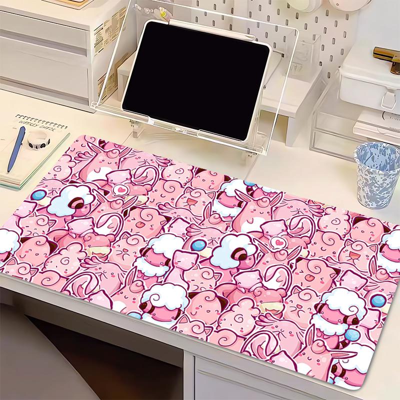 Mouse Pad Gamer Notebook Keyboard Desk Mat kawaii Pokemon Jigglypuff Eevee Gaming Accessories XXL Mousepad Aesthetic Desk Decor