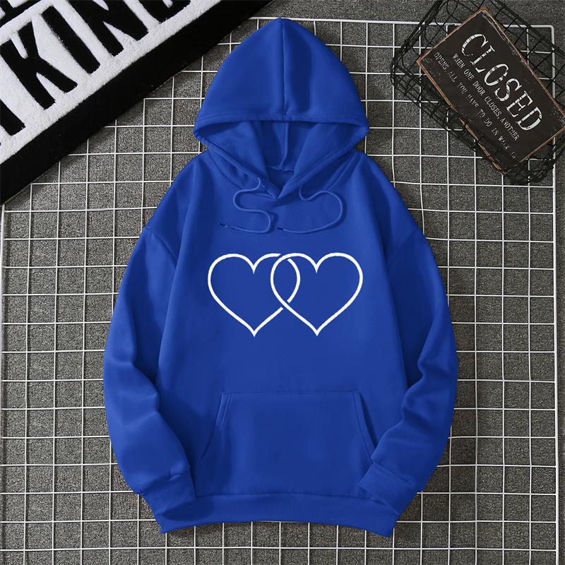 Winter Women's Hoodie High Street Unisex Style Double Pockets Sweatshirts Outerwear Plus-Size Women's Clothing