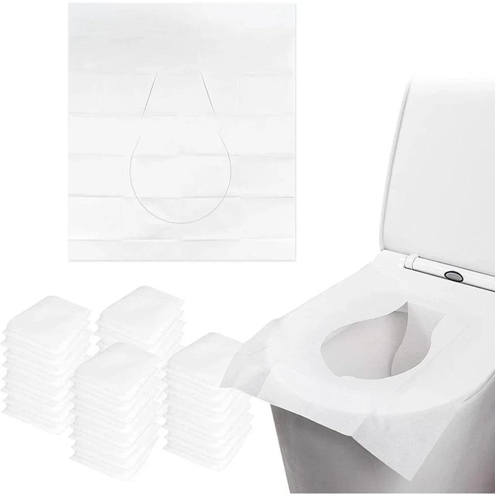 50pcs/lot Disposable Toilet Seat Cover 10pcs Waterproof Soluble Safety Travel/Camping Hotel Bathroom Accessiories Mat Portable