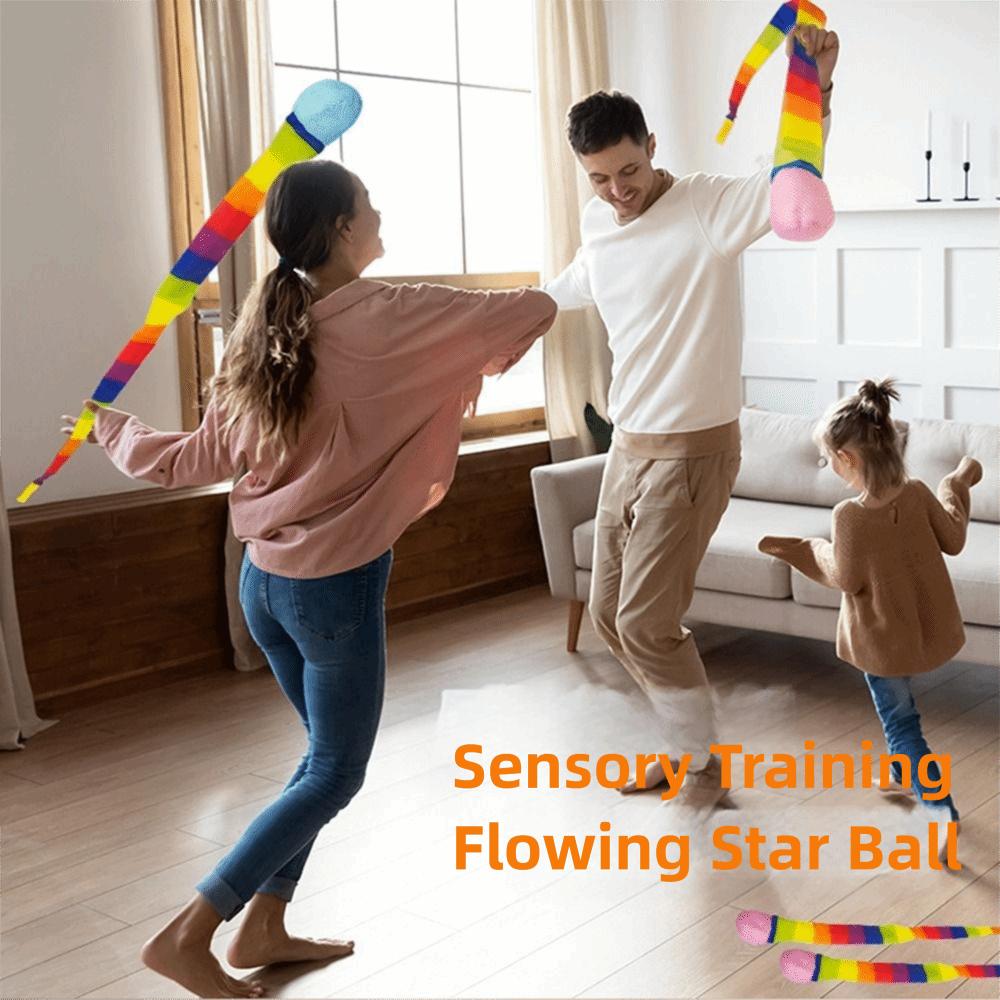 2Pcs Rainbow Tail Children's Rainbow Hand Throwing Ball  Physical Fitness