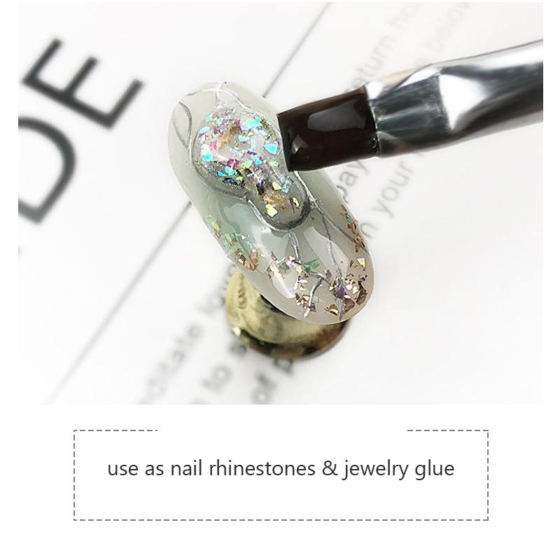 Vernis à ongles Gel Transparent 4 en 1, couche de finition sans lingette, adhésif Super fort, décorations Nail Art, cristal collant, 1 pièce