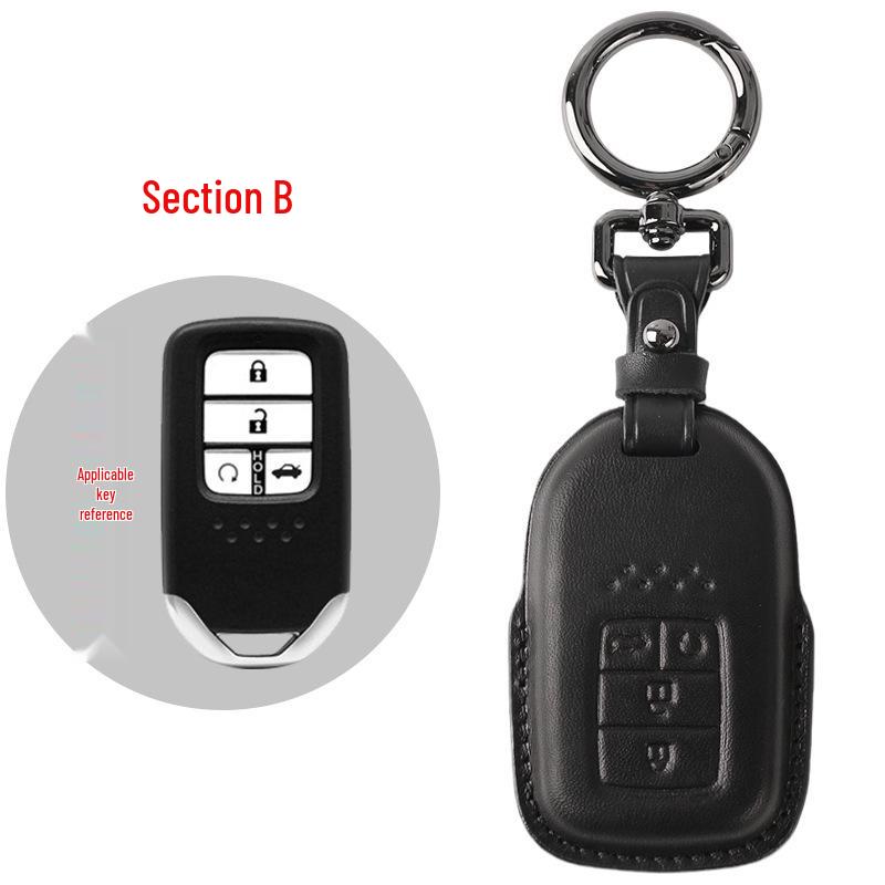 Genuine Leather Key Case for Honda Civic 11th Gen, Accord, Lingpai, Crown Road, CRV - Handmade Cowhide Key Bag