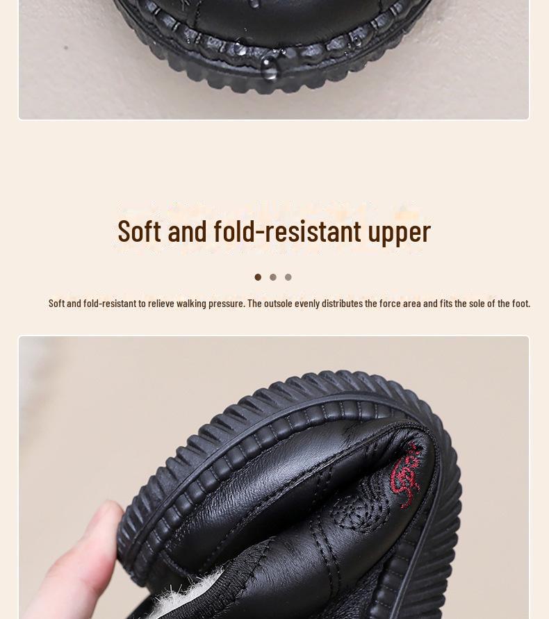 2024 Winter Women's Soft Sole Cotton Shoes - Comfortable, Warm, Plus Velvet, Flat-soled Boots for Middle-aged & Elderly