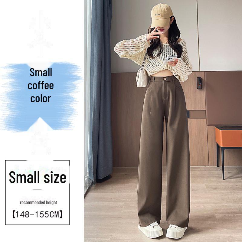 2024 Autumn Wide-Leg Angora Red High-Waist Casual Pants for Women