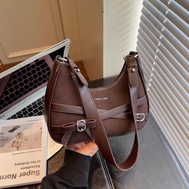 Crescent Bag Spring New Casual Simple Popular Fresh and Fashionable Shoulder Portable Commuter Armpit Bag