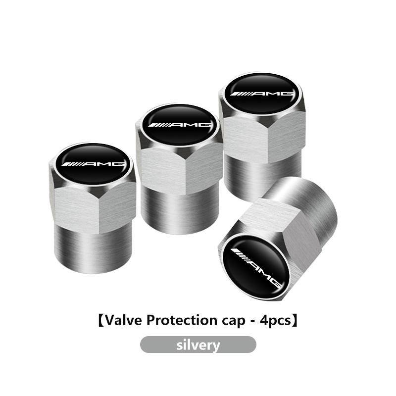 2025 Hot 4pcs Car Wheel Tire Valve Protection Cap Tyre Dust Cover For Mercedes Benz AMG C180 C300 W124 W176 W177 C200 C260 GLC C