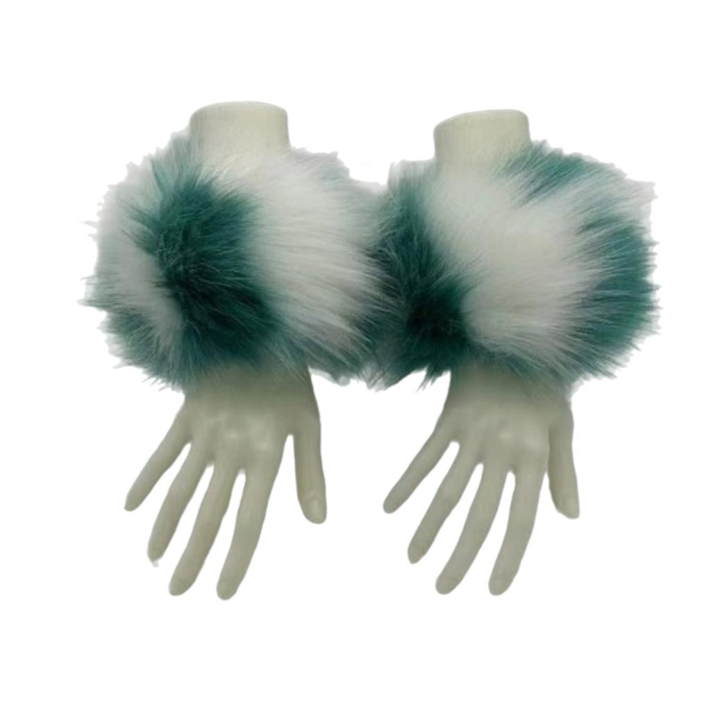 Faux Furs Short Wrist Cuff Winter Wrist Cuff Warmers Furry Wrist Cuff for Women Girls Coat Wrist Furry Warm Cuff