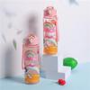650ml Cute Cartoon Astronaut Heat-Transfer Plastic Cup Outdoor Sports Portable Lanyard Straw Locking Student Water Cup