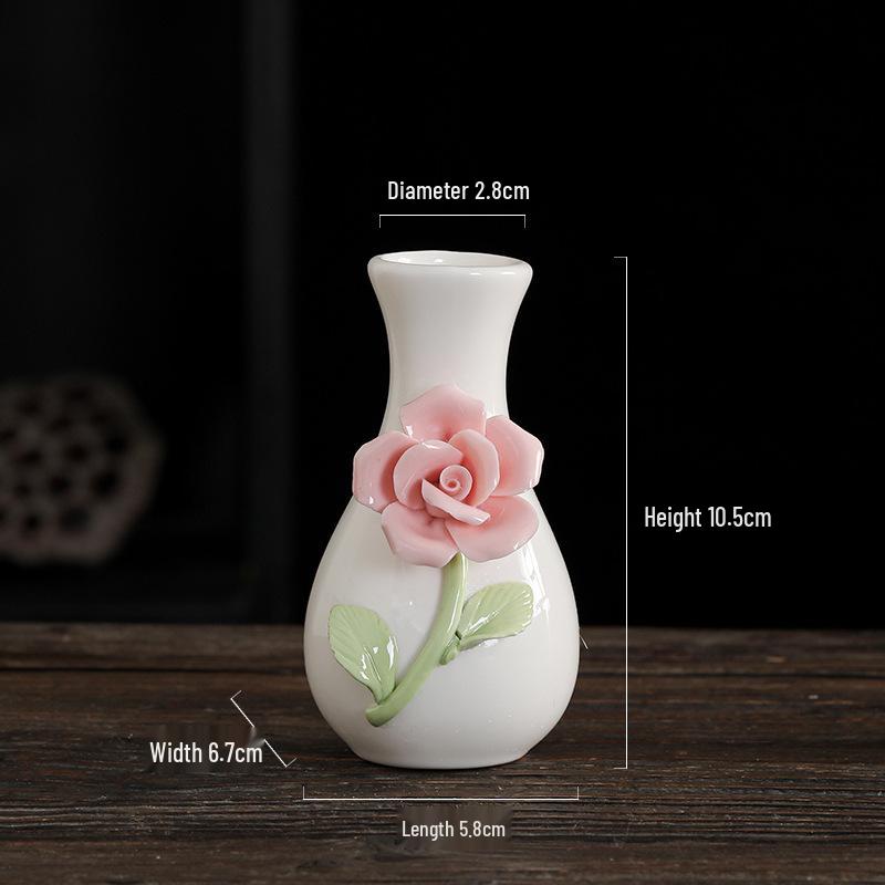 Mini Ceramic Vase for Flowers - Perfect for Home or Office Decor, Holds Dried or Hydroponic Plants