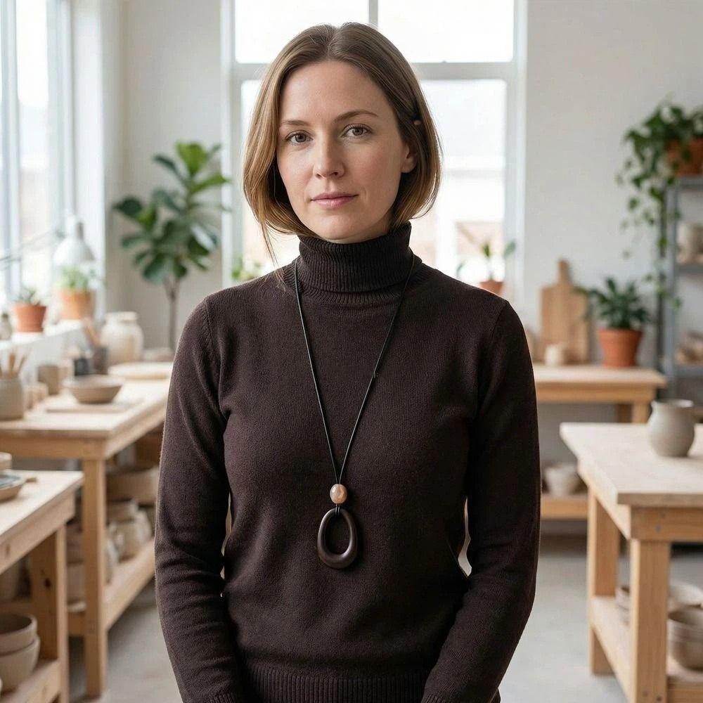 Adjustable Rope Wooden Sweater Chain Irregular Shape Long Chain Resin Necklace Daily