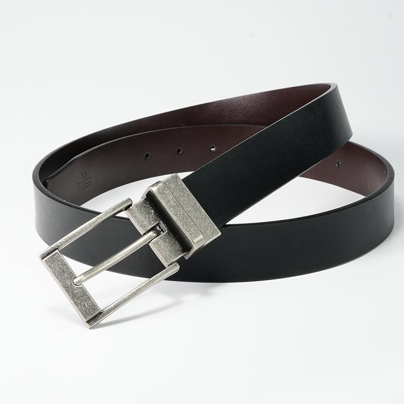 Men's Rotating Pin Buckle Belt Business Formal Leather Belt