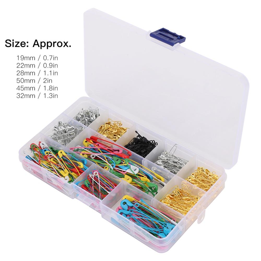 500PCS Multicolor Color Safety Pins 7 Sizes Boxed Set Pins Accessories Safety Pins  Sewing