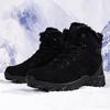 Men's Large-Size Outdoor Snow Hiking Boots - Military Combat Style, Plus Velvet, Warm, High-Top Field Boots