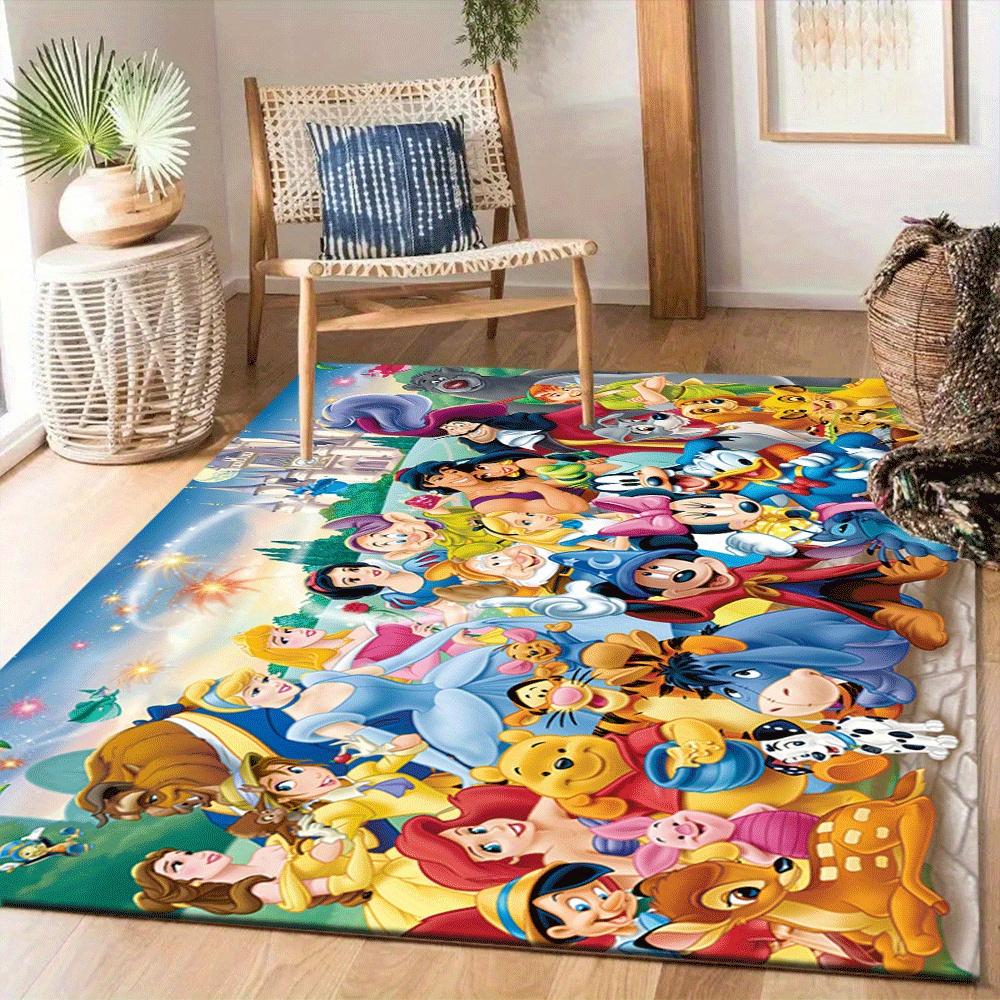 1pc Mickey-Mouse-and-Minnie-(10)_01 Carpet Area Rug, Bedroom, and Playroom - Durable, Stain-Resistant, and Easy To Clean, Living Room, Laund