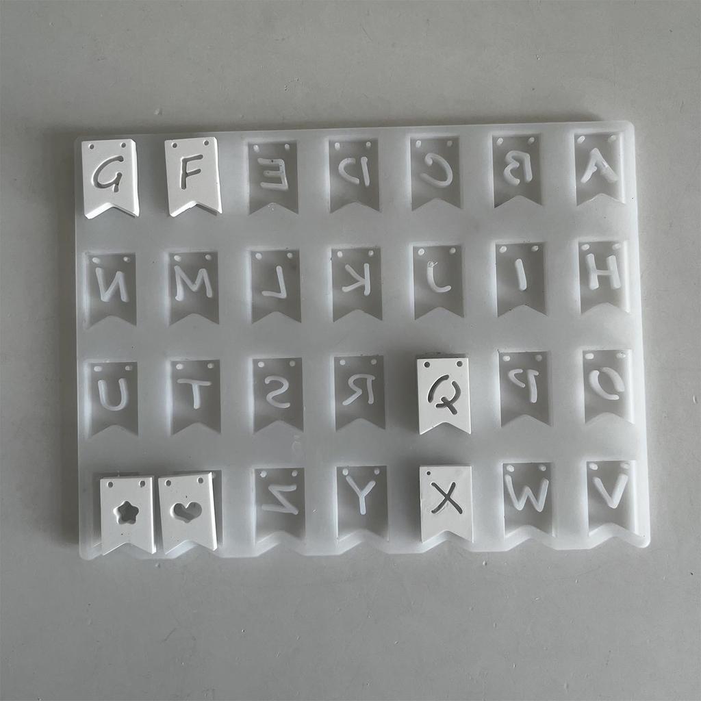Silicone Alphabet Banner Mold Hand-Making Pendant Moulds Silicone Texture Suitable for Wall Decoration and Art Crafting