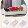 Wood Doll Bed Pretend Play Furniture with Mini Blanket Sturdy for Girls Boys Lightweight Quick
