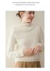 Women's Cashmere High-Neck Buckle Knit Sweater - Slimming Loose Pullover, Thick Korean Style, Plain Color Base Layer