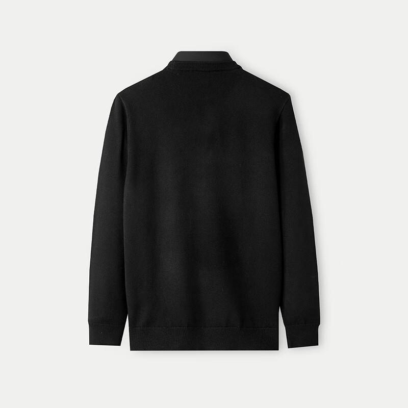 HLA Men's Business Casual Double Collar Knit Sweater