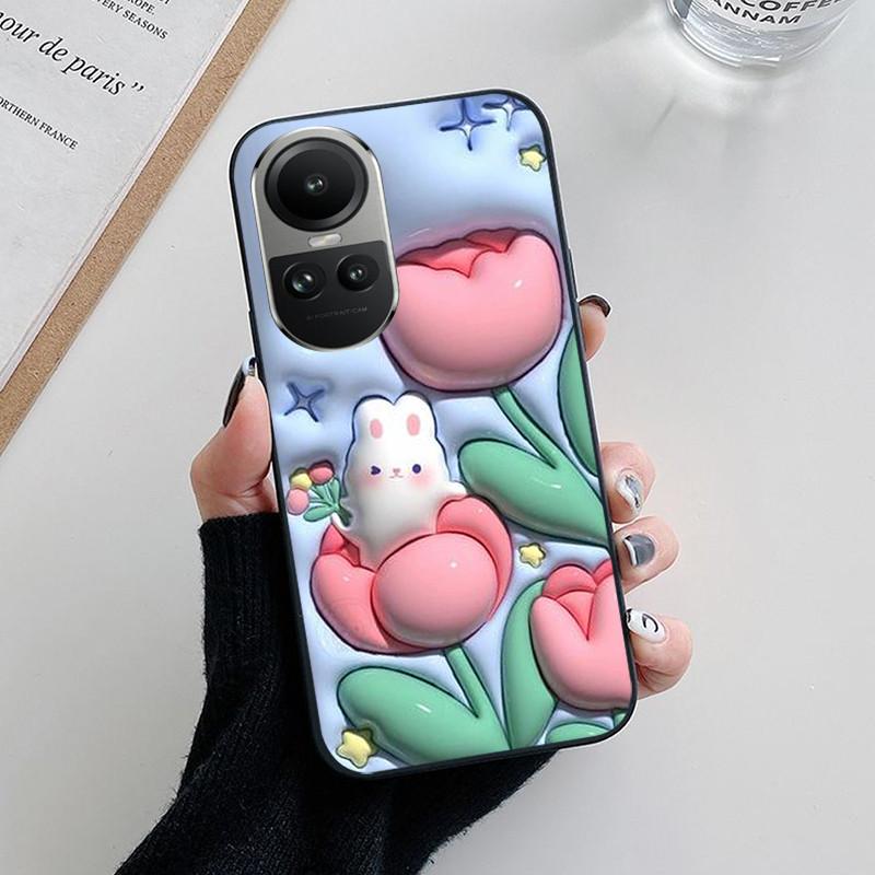 For OPPO Reno 10 5G Case CPH2531 Fashion Soft Silicone Back Cases for OPPO Reno10 Pro Plus CPH2521 Phone Cover etui Fundas Cute