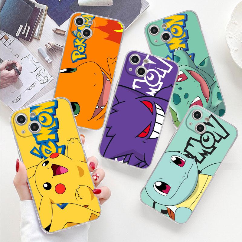

Pika Pokemoon Cute Clear Case For Apple iPhone 13 11 14 12 Pro 7 8 Plus XR X XS Max 6 6S 13Pro Silicone Phone Cover Capas Coque
