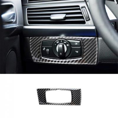 Carbon Fiber Interior Headlight Control Cover Trim For BMW X5 E70 X6 E71