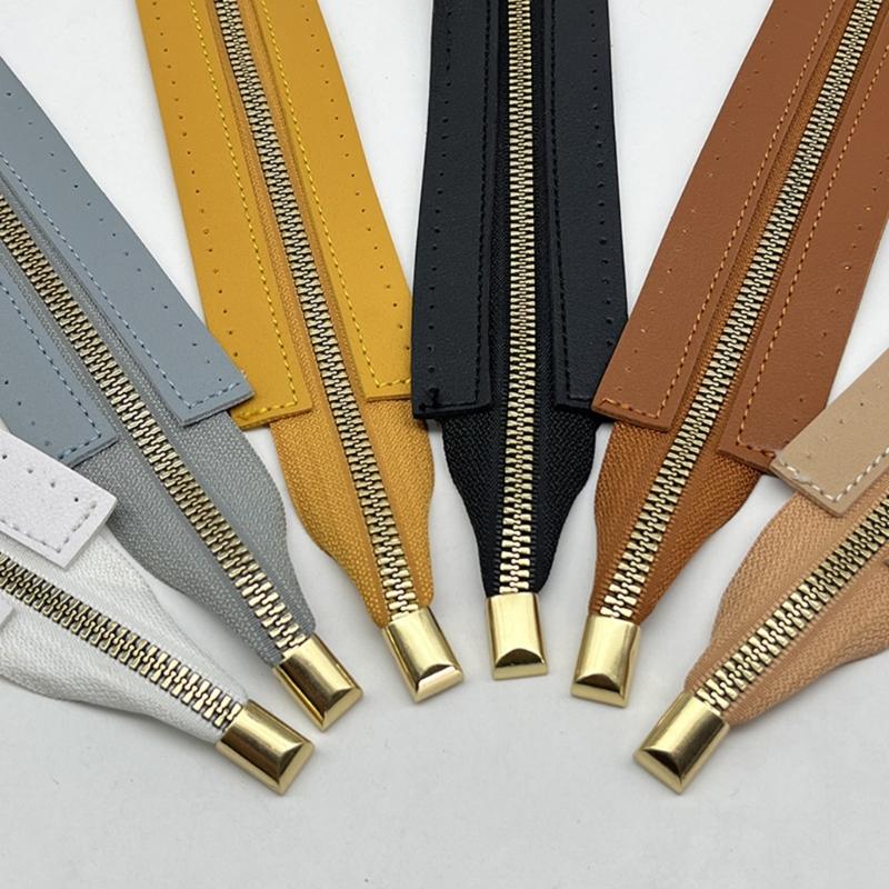 Metal Zipper Heavy Duty PU Leather Zipper All-matching Bag Hardware Zipper Accessories DIY Zipper Replacement for Sewing