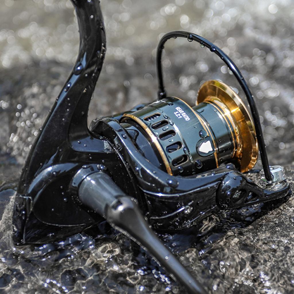 Handle Interchangeable Fishing Reel HE1000-7000 5.2:1 Gear Ratio Fishing Reel 22LBs Drag Fishing Reel