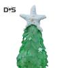 12/15/20CM Seaglass Christmas Tree Decoration Blue Green Sea Glass Starfish Shell Ocean-themed Xmas Tree Figurine Holiday Resin Tree Desktop Ornament