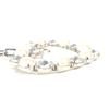 MIUMIU Rhinestone heart Bag Charm Key Holder Metal Silver