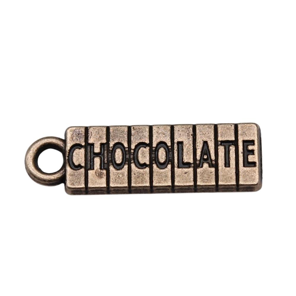 

10шт шоколадные подвески античная бронза цвет цинковый сплав 20х6мм