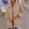 Women's Cable Knit Solid Color Turn Down Collar Button Down Cardigan Casual Long Sleeve Knit Jacket