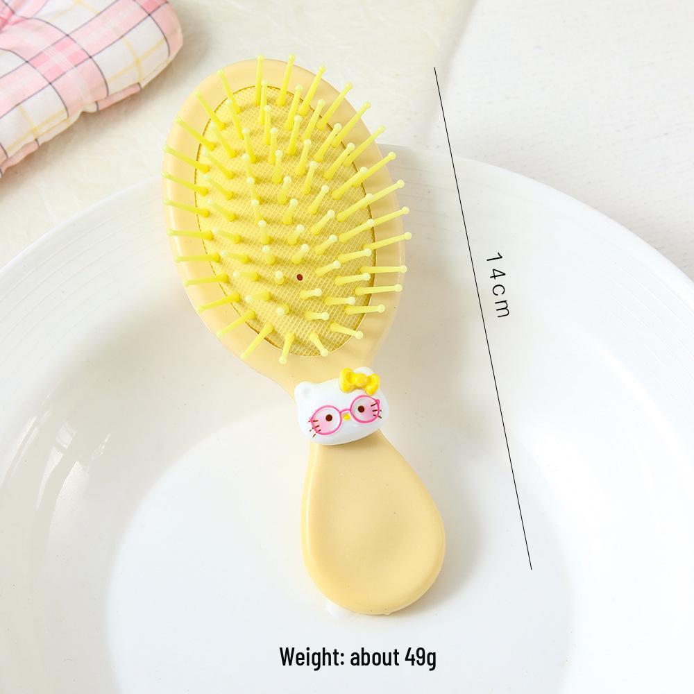 Cartoon Cat Paw Cushion Comb: Cute, Soft, Portable Travel Brush with Heart Massage Design